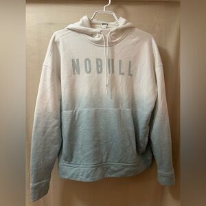 NOBULL White Ombre Training Hoodie Sage Green Athletic Sweatshirt Size Small